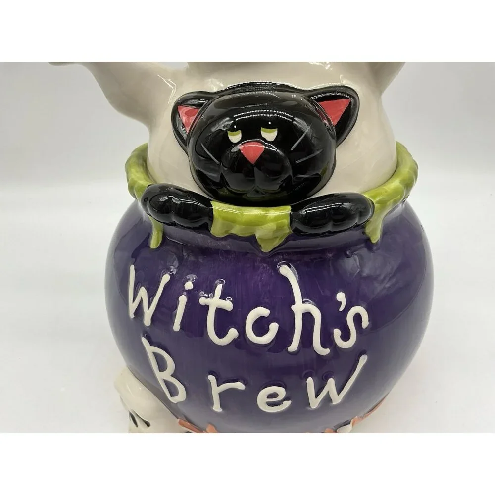 David's Cookies Vintage Halloween Witch's Brew Cookie Jar Kitchen Collectible